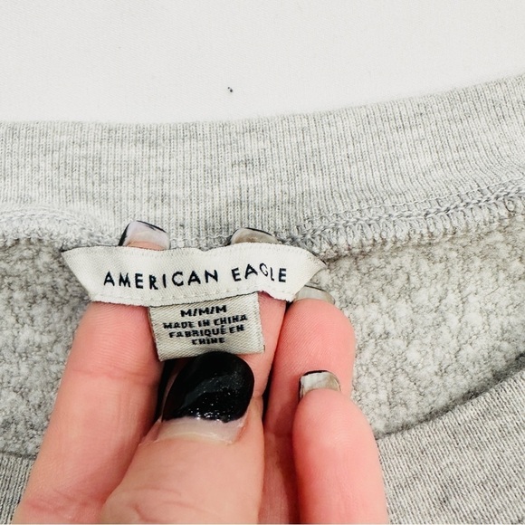 American Eagle Outfitters Grey Crewneck Logo Sweatshirt - Picture 4 of 7